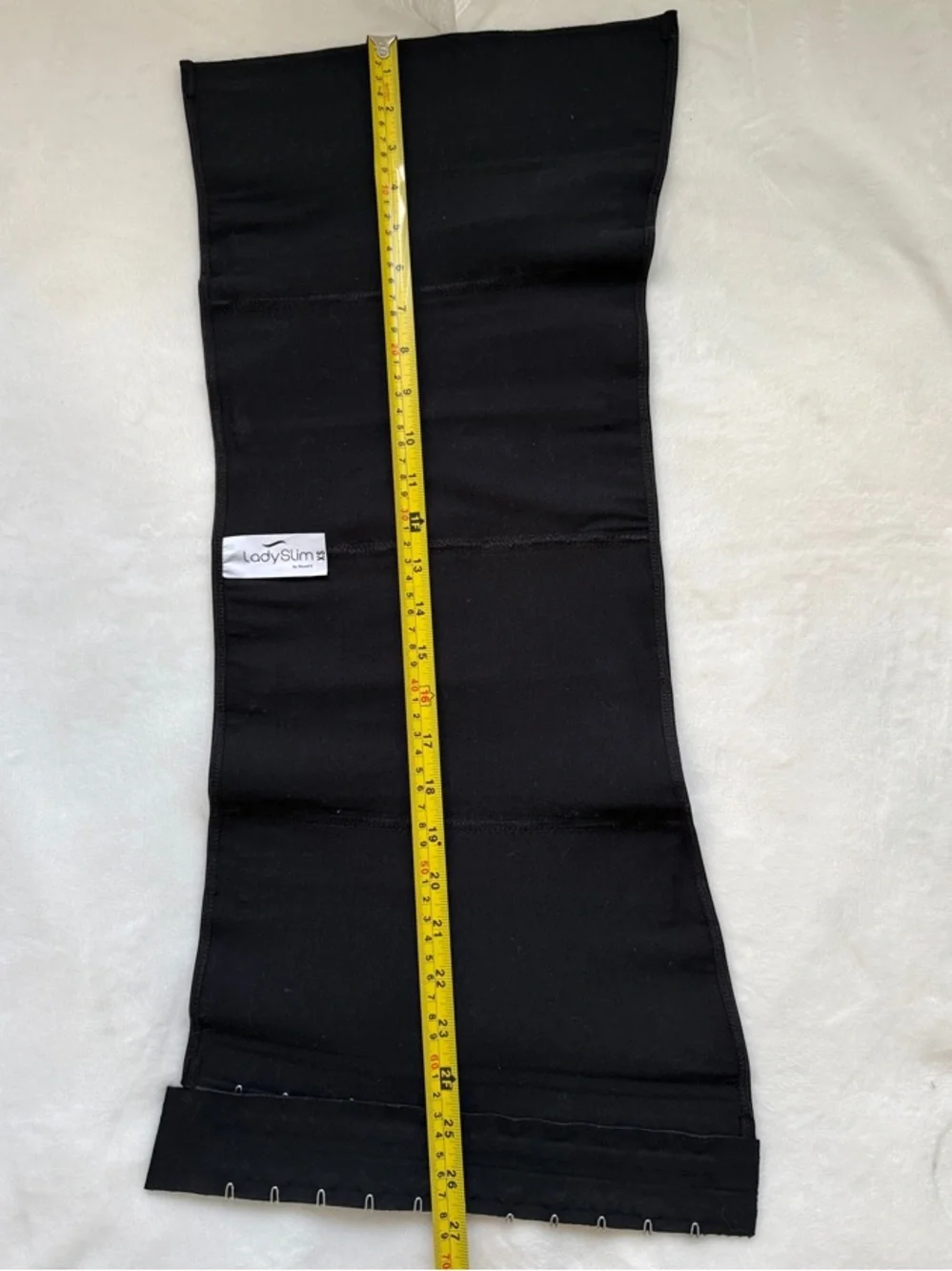 LADY SLIM by NUVOFIT Black Waist Trainer Cincher with Hook Closures SIZE XSMALL